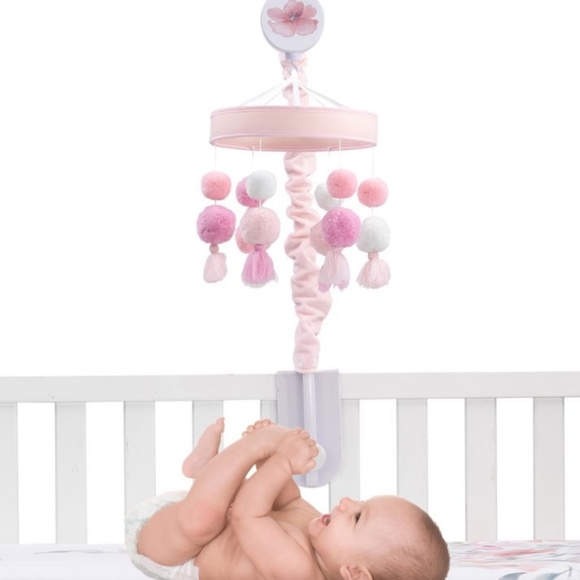 Lambs & Ivy Baby Girls Rule the World Pink Floral 5 Pc Nursery Crib Bedding Set - Picture 8 of 16